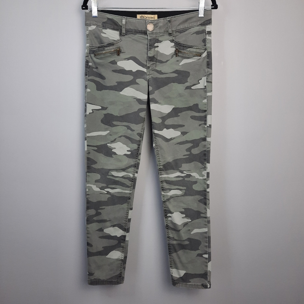 Democracy Ab Technology Midrise Gray Camoflauge Print Skinny Jeans size 8